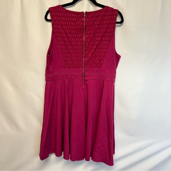 Torrid Fuschia Pink Sleeveless Lace Fit And Flare Midi Dress Plus Size 18 - Picture 7 of 14